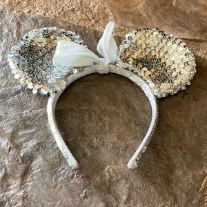 Silver sequin mouse ears